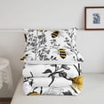 thumbnail image 5 of Erosebridal Vintage Bee Full Size Comforter Sets,Lovely Floral Bedding Comforter Set,White Black,Reversible,3 Pieces,1 Comforter and 2 Pillowcases, 5 of 7