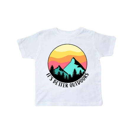 

Inktastic It s Better Outdoors Mountains at Sunset Gift Toddler Boy or Toddler Girl T-Shirt