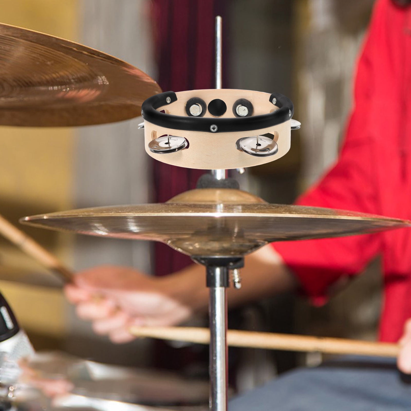 Raindrops Tambourine Handheld Music Instrument with Replaceable Drum and Parts for Shaking and Percussion Play