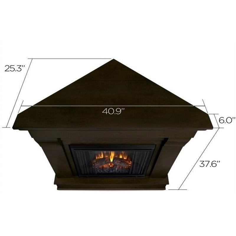 Real Flame Cau Electric Corner Fireplace In Dark Walnut Real Flame Cau Electric Corner Fireplace In Dark Walnut