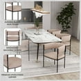 thumbnail image 5 of LeisureMod Dining Chair Upholstered in Leather with Padded Seat and Open Back Design Powder-Coated Iron Frame for Modern Home, Kitchen, or Office Cyril Collection Set of 4 in Taupe, 5 of 12