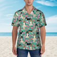 thumbnail image 5 of Sheltie Dog Green Flower Floral Men'S 3d Print Casual Button Down Shirts, Novelty Hawaiian Short Sleeves 2xl, 5 of 7