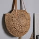 thumbnail image 5 of Guardurnaity Bolso de playa de paja Estilo bohemio, bolso de hombro duradero y ecológico, bolso de mujer, bolsos de mano Bolsas de mensajero y de hombro Caqui, 5 of 6