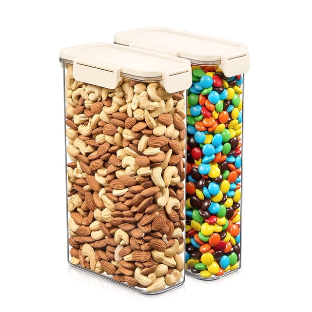 Sorbus 2-Pack Tall Narrow Food Storage Containers with Lids, Clear, Stackable