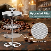 VAVSEA Double Wall French Press Coffee Maker, 35oz Coffee Press with Thicken Borosilicate Glass & 304 Stainless Steel for Travel & Home Use, Gifts for Valentine's Day