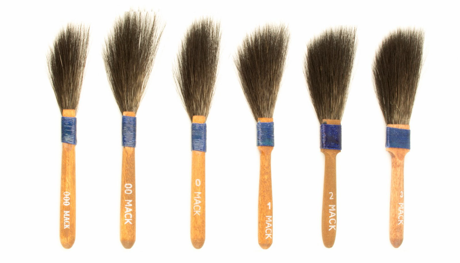 Custom Shop SW Sword Pinstriping Brush 3 Size Kit (#0, 00, 000) One of Each  All 3 Brush Styles - High Performance Striping Brushes