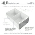 thumbnail image 5 of ALFI brand AB539-W White 32" Decorative Lip Apron Double Bowl Fireclay Farmhouse Kitchen Sink, 5 of 10