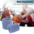 thumbnail image 3 of Unique Bargains Pair Sweat Absorbing Wrist Sweatbands Athletic Cotton Terry Cloth Lake Blue 8x8cm, 3 of 6