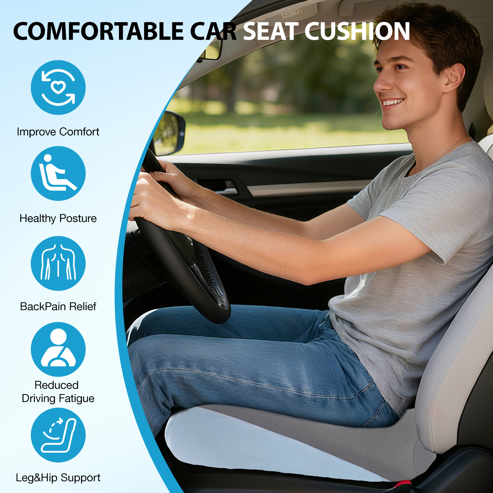 Nexpow Extra Large Memory Foam Car Seat Cushion photo 7