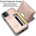 thumbnail image 5 of Case for iPhone 11 with Card Holders, Dual Layer Lightweight Slim Leather iPhone 11 Wallet Case Flip Folio Magnetic Lock Protective Case for Apple iPhone 11 6.1 Inch (2019), Rose Gold, 5 of 13