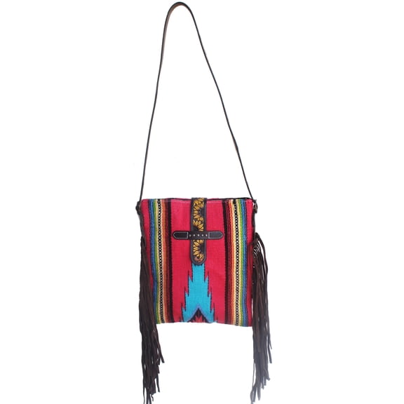 Women's Western Handwoven Wool Rodeo Cowgirl Purse Shoulder Handbag 27FK59