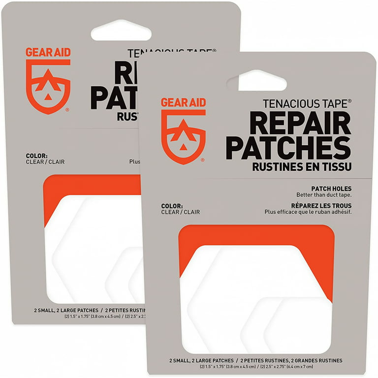 2pk GEAR AID Tenacious Tape Gear Repair Patches, Coyote, 2.5” 1.5” Hex  Shape 