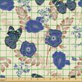 thumbnail image 2 of Ambesonne Autumn Fabric by the Yard, Butterfly Flower Retro Plot, 1 Yard, Dark Violet Eggshell, 2 of 5