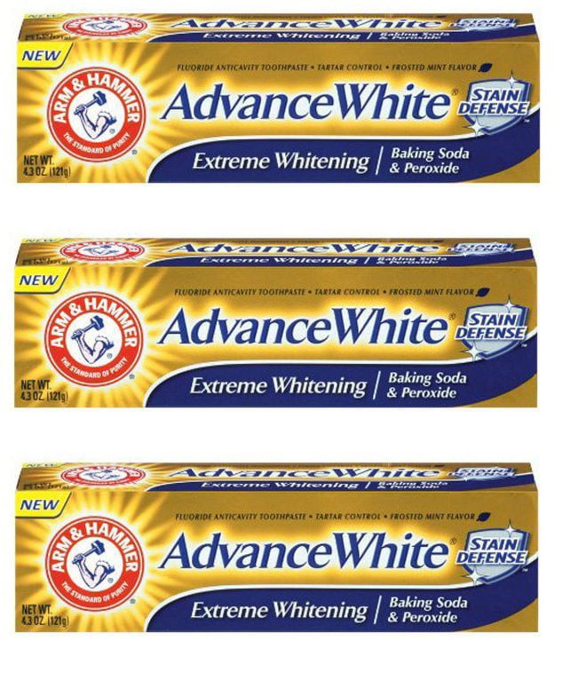 Arm & Hammer Advance White Extreme Whitening Baking Soda and Peroxide Toothpaste 4.3oz pack of 3