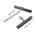thumbnail image 2 of Unique Bargains 20Sets Ribbon Crimp Clamp Ends with Lobster Claw Clasps & Chain 40mm Metallic Black, 2 of 7