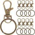 thumbnail image 1 of 60pcs Bag Buckle Metal Key Rings DIY Keychain Accessories Zinc Alloy Keyring Buckle (Bronze), 1 of 3