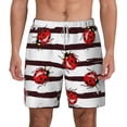 thumbnail image 2 of Goofa Ladybugs on Black and White Striped1 Printed Men's Swim Trunks Board Shorts Quick Dry Mens Swimming Trunks with Compression Liner,Breathable Fit Hawaii Beach Shorts-Small, 2 of 9