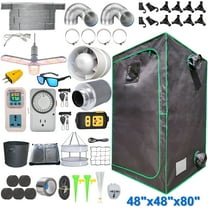 iMeshbean 48" x 48" x 80" Grow Tent Kit with Full Spectrum LED Plant Growth Lamp, Air Ventilation Filter System & Thermostat
