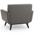 thumbnail image 4 of Armchair Accent Chair, Leather, Grey Gray, Modern Contemporary Urban Design, Living Lounge Room Hotel Lobby Hospitality, 4 of 6