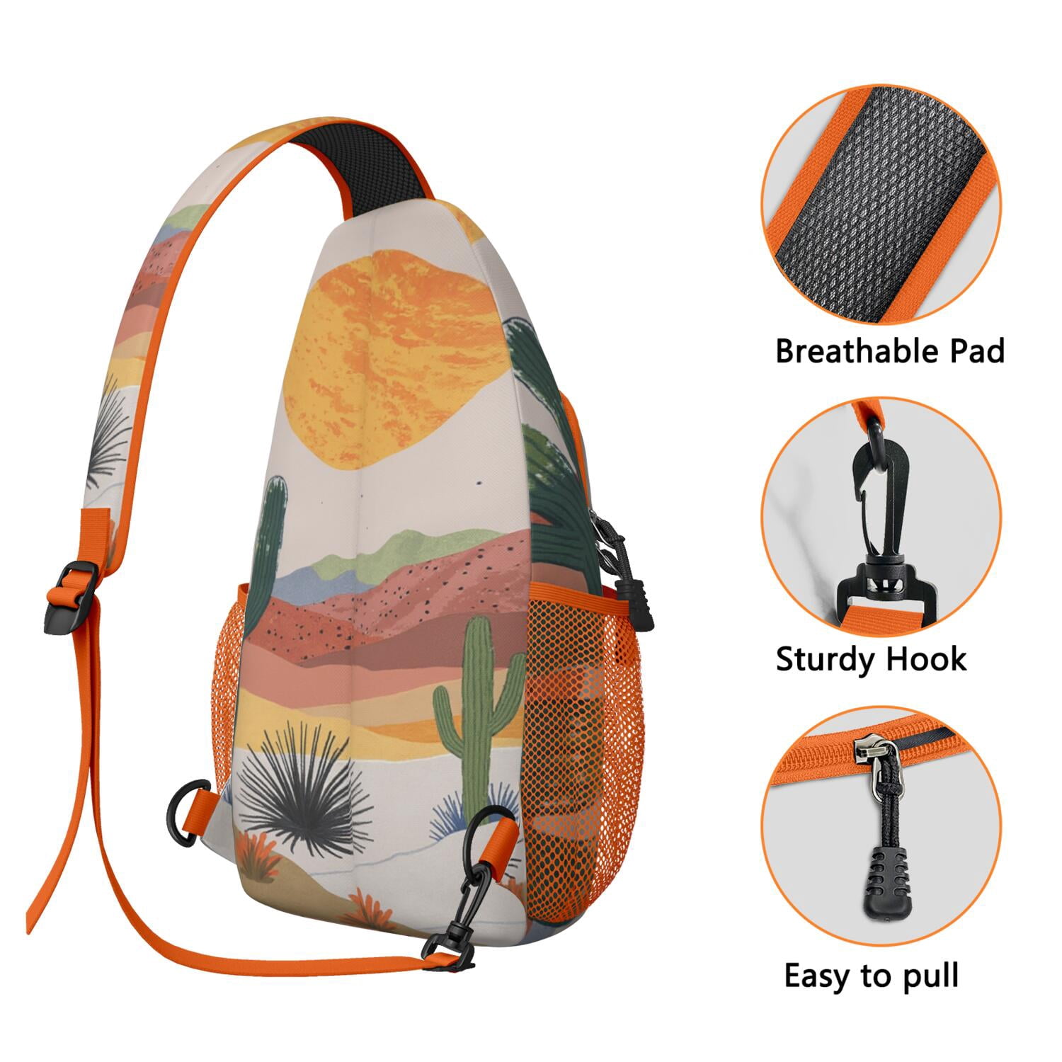 Cactus Desert Sling Bag for Women Men Crossbody Bag Chest Bag for Traveling Office Shoulder Bag Gym Sports Travel Hiking Daypack