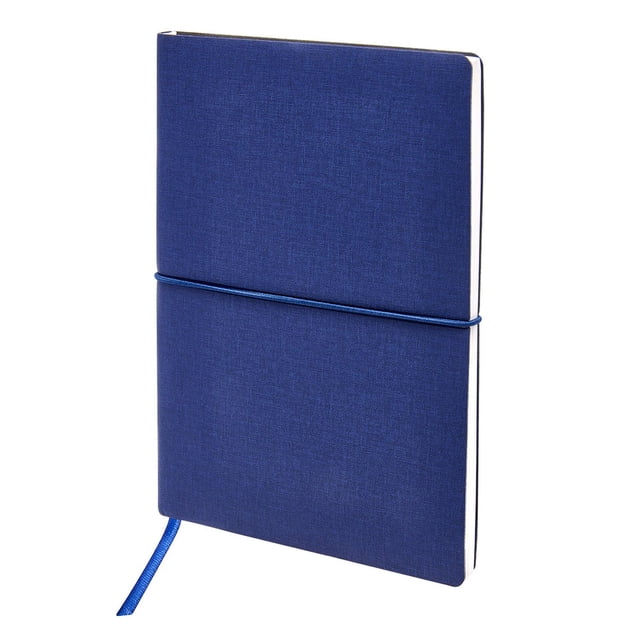 Libreta Markus 100 hojas de raya. Pasta flexible con elástico para cerrar azul 14.5 x 20.3