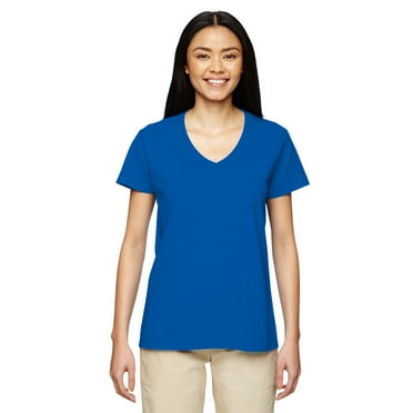 Gildan G500VL Ladies Heavy Cotton 100% Cotton V-Neck T-Shirt