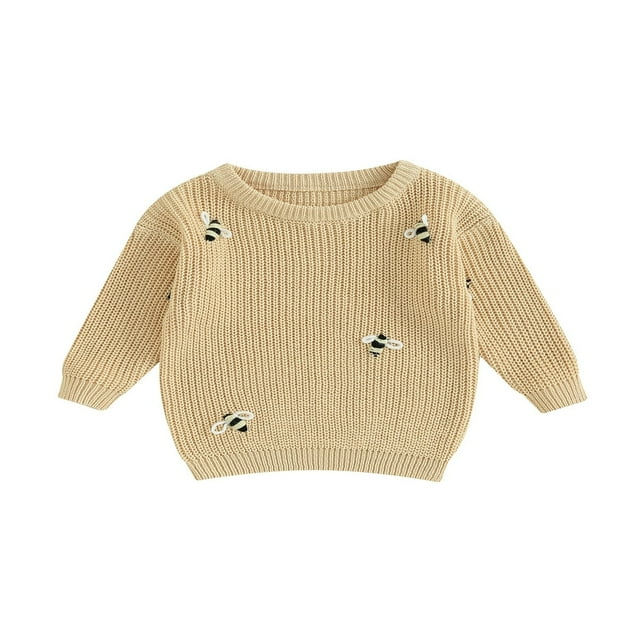 Chandails à Col Bébé Manches Longues Pulls Tricotés Amples