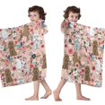 thumbnail image 4 of Poodle and Pioneer Flower Hooded Bath Towel，60"x35" for Ages 3 To 12 Kids, Quick Dry Lightweight Soft Microfiber Hood Beach Towel Cover Up for Kids, 4 of 7