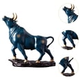 thumbnail image 6 of kowaku Bull Sculpture Bull Statue Abstract Collection Bull Figurine Desktop Ornament for Hotel Dining Room Entrance Desktop Bookcase Blue, 6 of 9