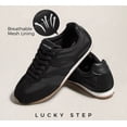 thumbnail image 3 of LUCKY STEP Retro Fashion Sneakers Thin Sole Lightweight Casual Shoes,Black,Womens, 3 of 10