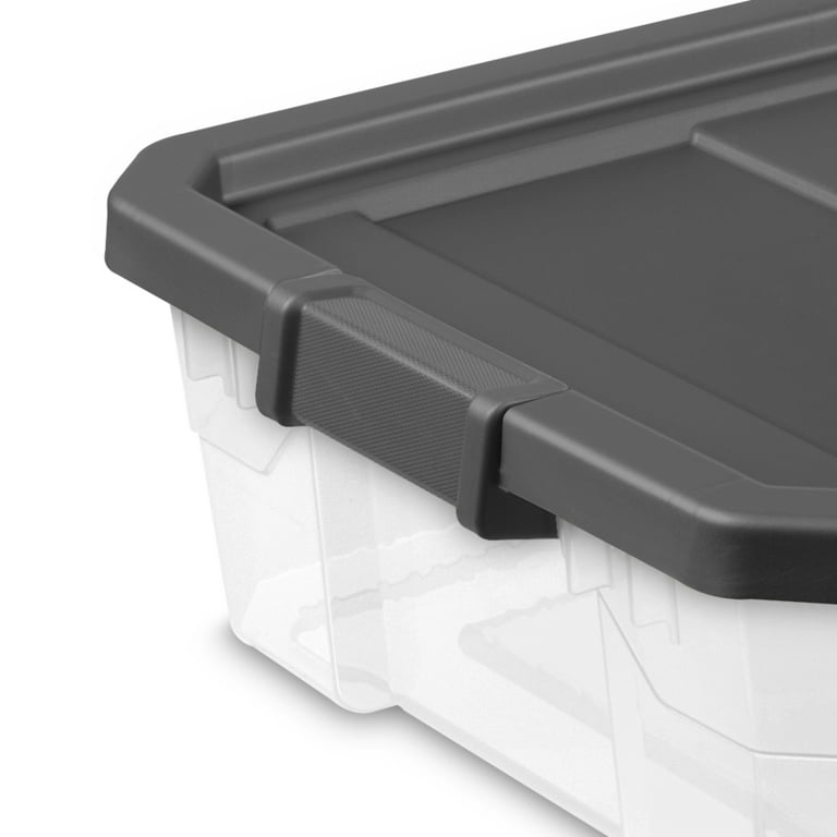BigDean Pack of 4 60 L Storage Boxes with Lid, Large, Steel Grey, Stackable  Robust Box, BPA-Free and Food-Safe, Rollable Stacking Box with Fixed Click  Closures, Made in Germany : : Home