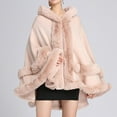 thumbnail image 1 of Poncho Cape à Capuche pour Femmes, Fausse Fourrure, Cardigan Sans Manches, Mode, 1 of 6