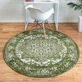 thumbnail image 3 of Unique Loom Medallion Richmond Rug Green/Ivory 3' 3" Round Medallion Traditional Perfect For Dining Room Entryway Bed Room Kids Room, 3 of 9
