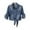 Dark Blue, variant on Tie Front Jean Shirt Button Down Denim Tops for Women Plus Size Chest Pocket Rolled Half Sleeve Crop Blouses (XL, Light Blue)