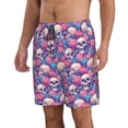 thumbnail image 2 of Vsdgher white Skull blue flower Men's Beach Shorts, Surfing shorts, Swim trunks, Quick Dry Swim Trunks for Surfing Beach Fun -X-Large, 2 of 6
