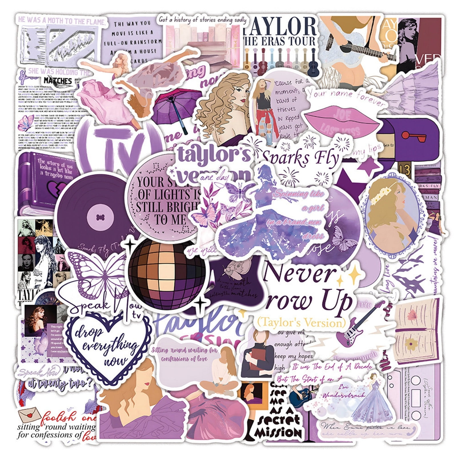 Taylor Swift Merch  [50PCS ] Taylor Music Singer Stickers Vinyl Waterproof  Country Albums Swift Stickers for Girl Teens Water Bottle Laptop Skateboard  Car Bumper Wall DIY Decor,Taylor Swift Gifts 