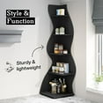 thumbnail image 7 of Corner Shelf, Modern Wall Corner Bookshelf, Stylish Corner Small Bookcase Storage Rack Plant Stand with Unique Shape for Living Room, Home Office (, PC), 7 of 7