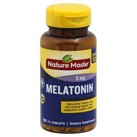 NATURE MADE Melatonin, 5 mg, Tablets, 103.0 CT - Walmart.com