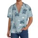 thumbnail image 1 of Balery Cute Hippopotamus Camisa Casual de Manga Corta con Botones para Hombre, Texturizada, Estilo Cubano, para Playa, Verano-3X-Large, 1 of 5