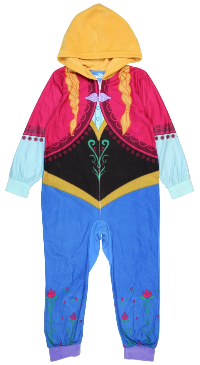 Frozen Anna Elsa Olaf Unionsuit Pajamas NWT 4/5 6/6X 10/12 NWT Footless Fleece 