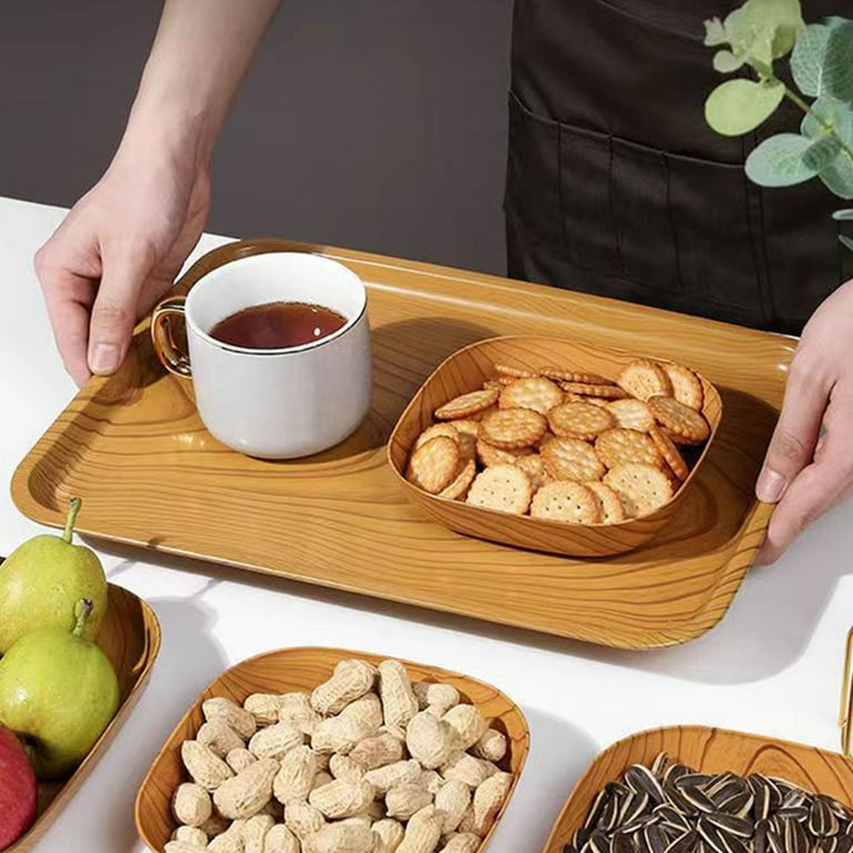 RuiJiao Wood Serving Trays Charcuterie Boards Oval Wooden Plates