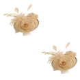 thumbnail image 3 of relayinert Stylish Vintage Reversible Fascinator Hat All Seasons Adjustable Fit Women Flower Mesh Ribbons Feathers Fedoras Hat coffee 2Set, 3 of 6
