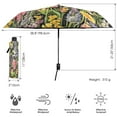 thumbnail image 3 of Spring Garden on Black Folding Umbrella UV50+ Waterproof Sun Protection Auto Open Close Compact Fiberglass Frame, 3 of 8