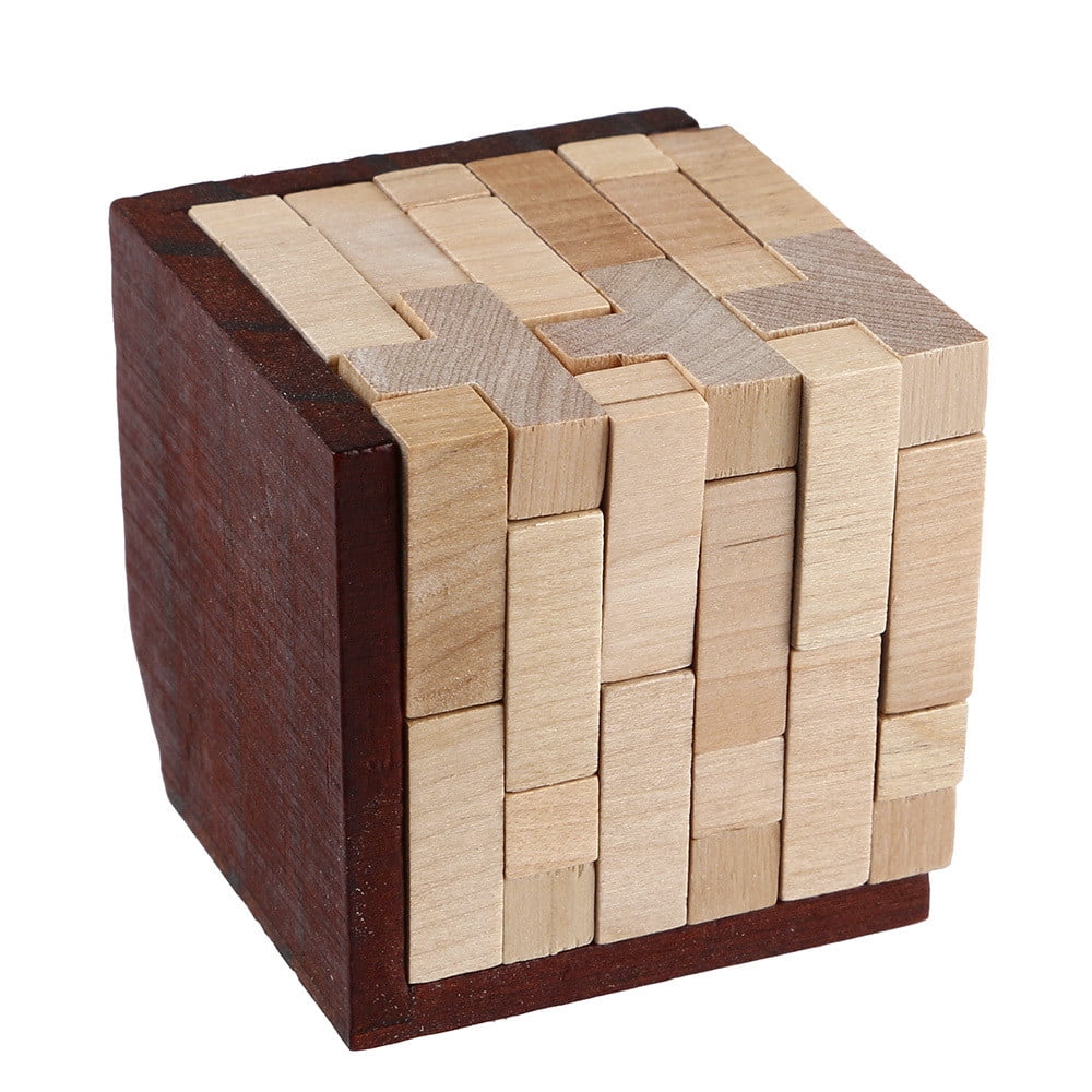 Wooden Intelligence Toy Chinese Brain Teaser Game 3D IQ Puzzle for Kids Adults