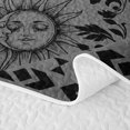 thumbnail image 5 of Homewish Boho Sun Moon Twin Quilt Set, Victorian Damask Aztec Twin Coverlet Set, Gray Black, 2 Pieces 1 Bedspread and 1 Pillowcase, 5 of 7
