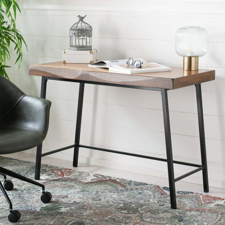UPC: 0195058321600 | SAFAVIEH Bernhart Scandinavian Brown/Black Wood Writing Desk (42 in. W x 20 in. D x 30 in. H)