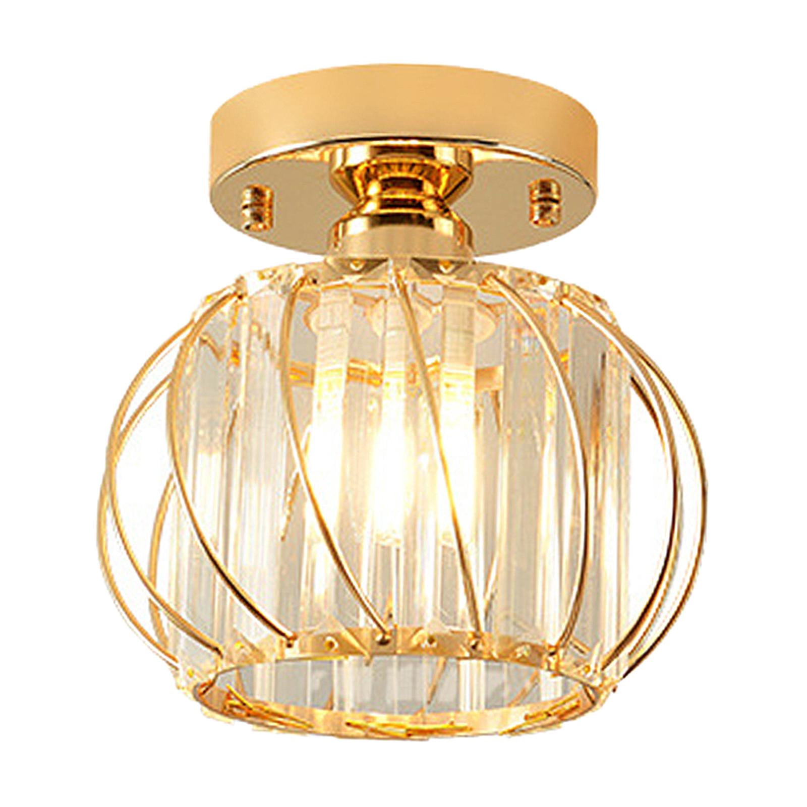 Crystal Ceiling lighting led E26 Base Flush Mount Close to Ceiling Lighting Fixture Chandelier for Office Balcony kitchen Room Entryway - Style D