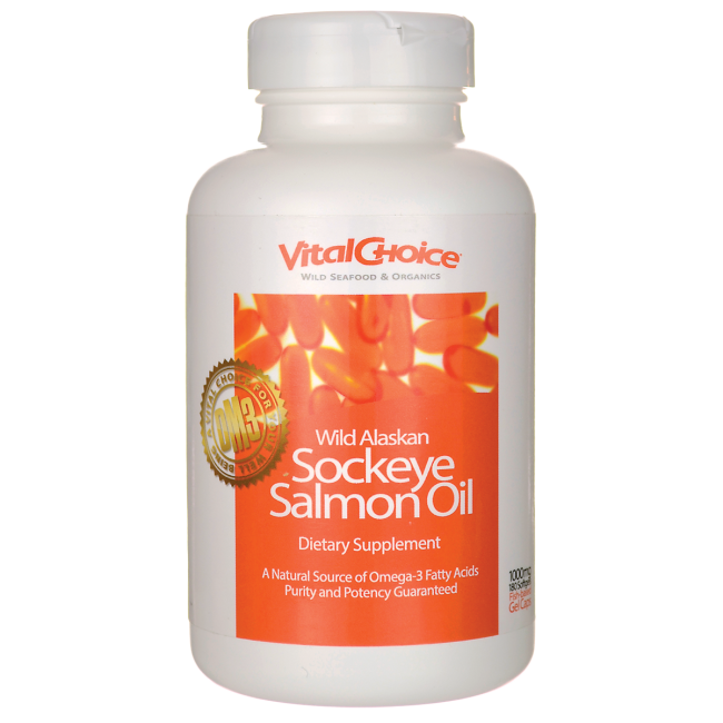 Vital Choice Wild Alaskan Sockeye Salmon Oil, Omega3, 1000mg, 180