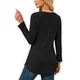 thumbnail image 4 of JYLFC Fall Long Pullover Sweater Long Sleeve Tunic Tops Loose Fit Lightweight Crew Neck Sweatshirt Black XL, 4 of 5