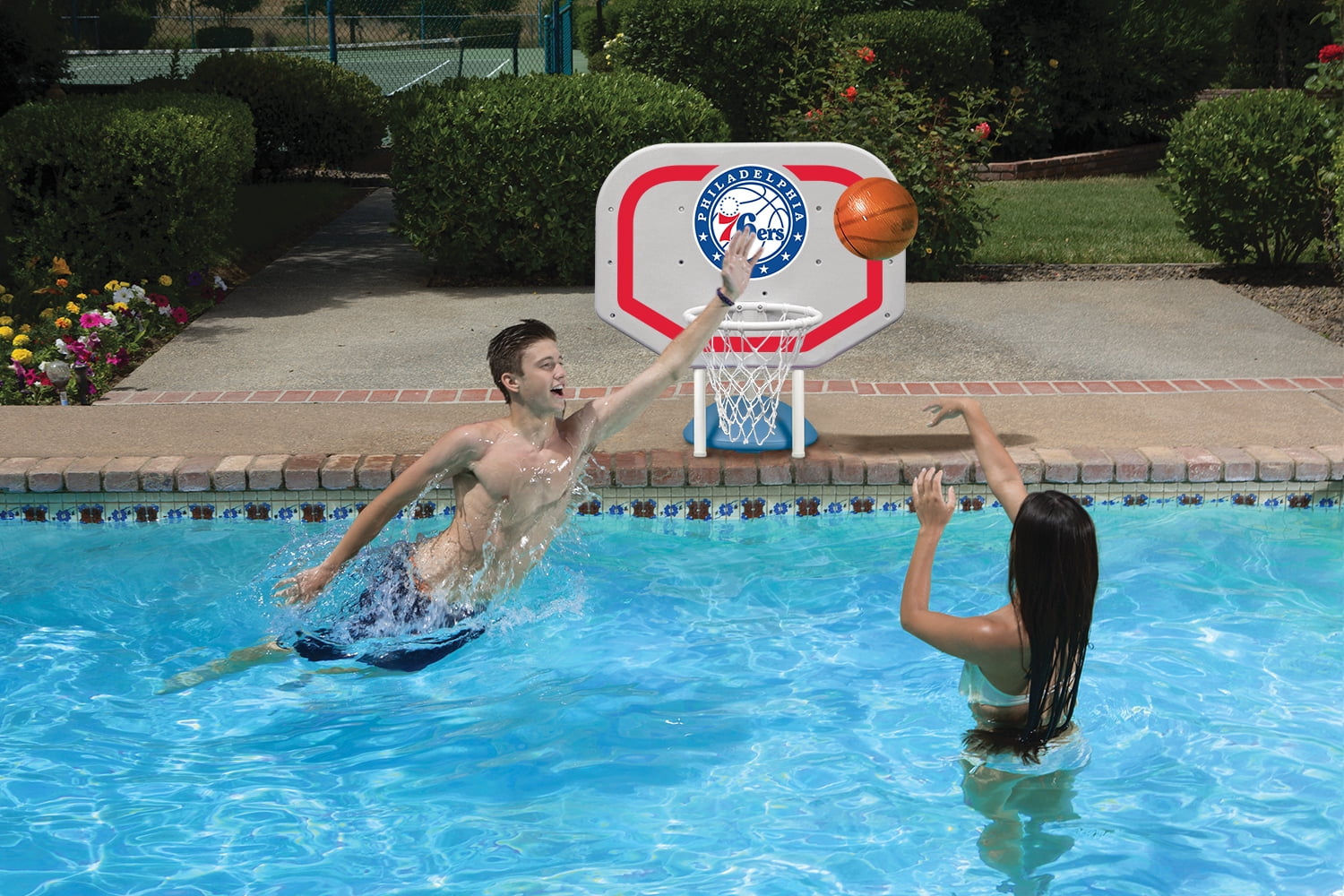 Poolmaster Philadelphia 76Ers NBA Pro Rebounder-Style Poolside Basketball Game
